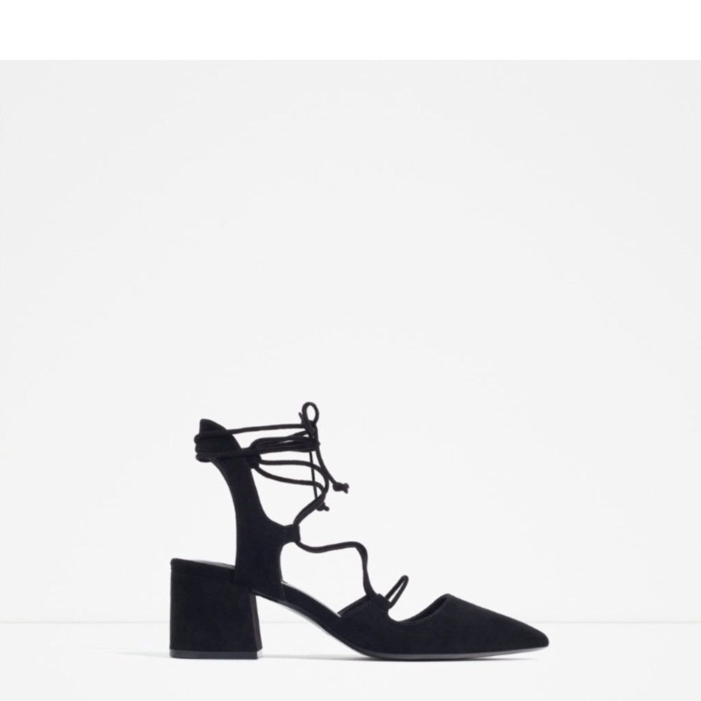 Brand NEW: Zara Lace Up Pointed Strappy Heels
